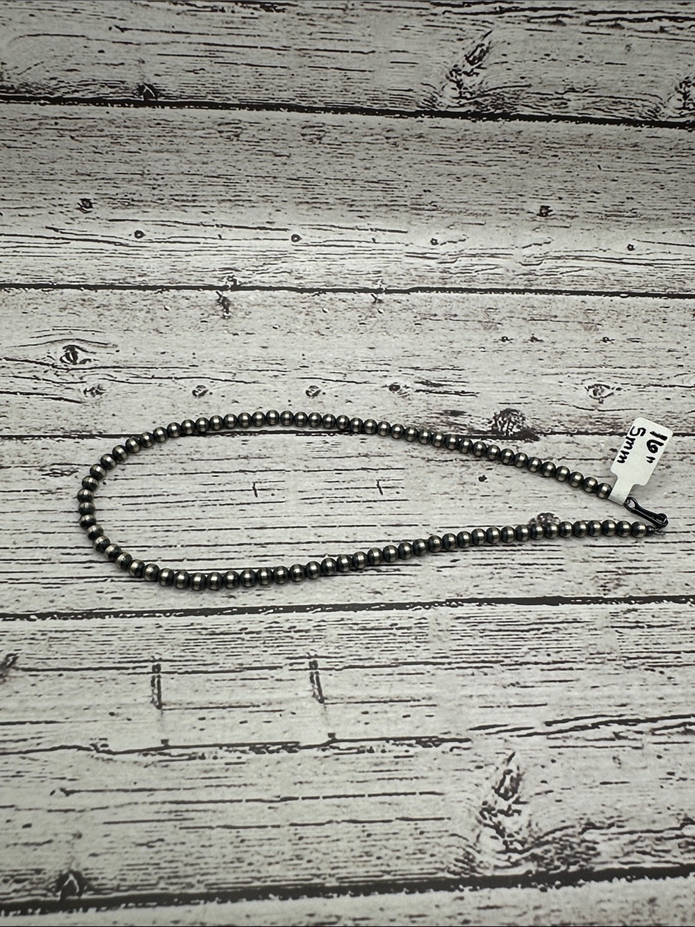 Classic Gunmetal Bead Necklace for Women - Timeless Metallic Finish 925